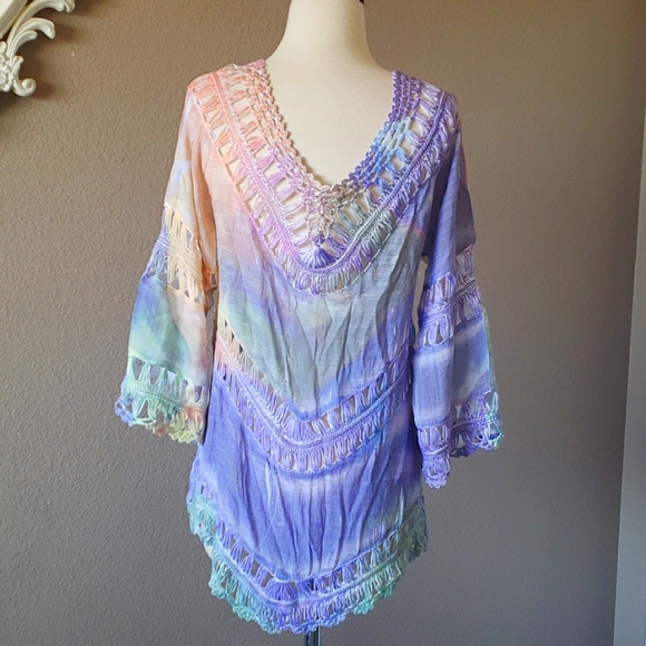 Soft surroundings tie dye cover-up. Size XS - Picture 5 of 8